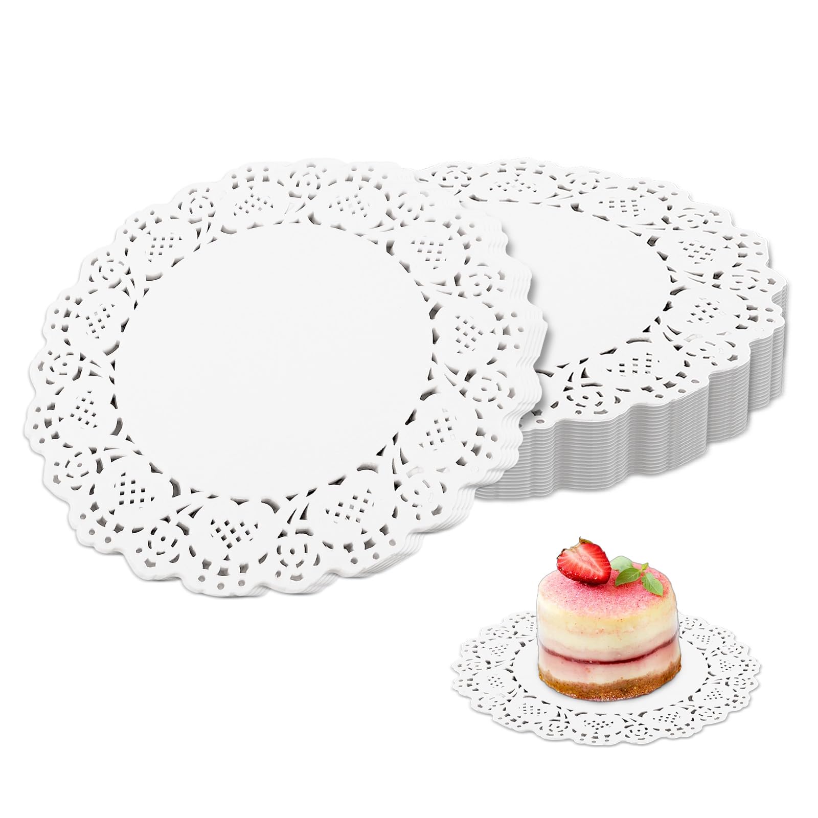 Mozeat Lens Doilies 4-5 inch white lace doilies image 1