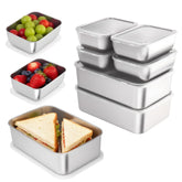MQXYSDLY 9-Piece stainless steel storage set with lids and 3 large 55 oz containers
