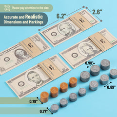 Two-sided printed pretend money by Mr. Pen for kids