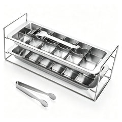 Mrxxjz 1-Pack stainless steel ice cube trays with lever