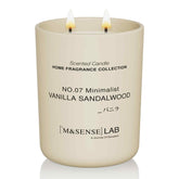 M&SENSE natural soy large candle Vanilla Sandalwood in frosted glass jar