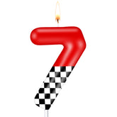 MTLEE Number 7 racing car birthday candle