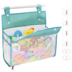 Muchfun bath toy organizer with four hooks and two rings