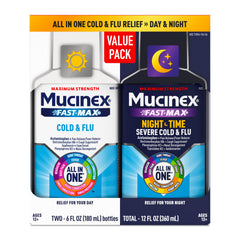 Mucinex Fast-Max Cold & Flu All in One Day in Night Value Pack box