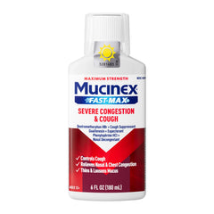 Mucinex Fast-Max Maximum Strength Severe Congestion & Cough Liquid bottle 6 oz
