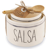Mud Pie salsa guac bowl set white color