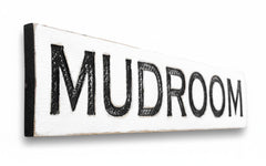 Mudroom Wood Sign 40x8 carved solid pine wall decor