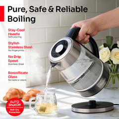 Blue LED heating indicator on Mueller kettle