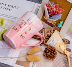 Mugpie pink marble ceramic mug 12.5oz breast cancer awareness gift