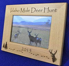 Mule Deer Hunt Picture Frame 5x7 Alder Wood
