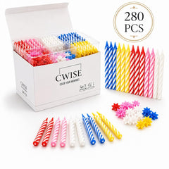Multicolor white red pink yellow blue birthday candles
