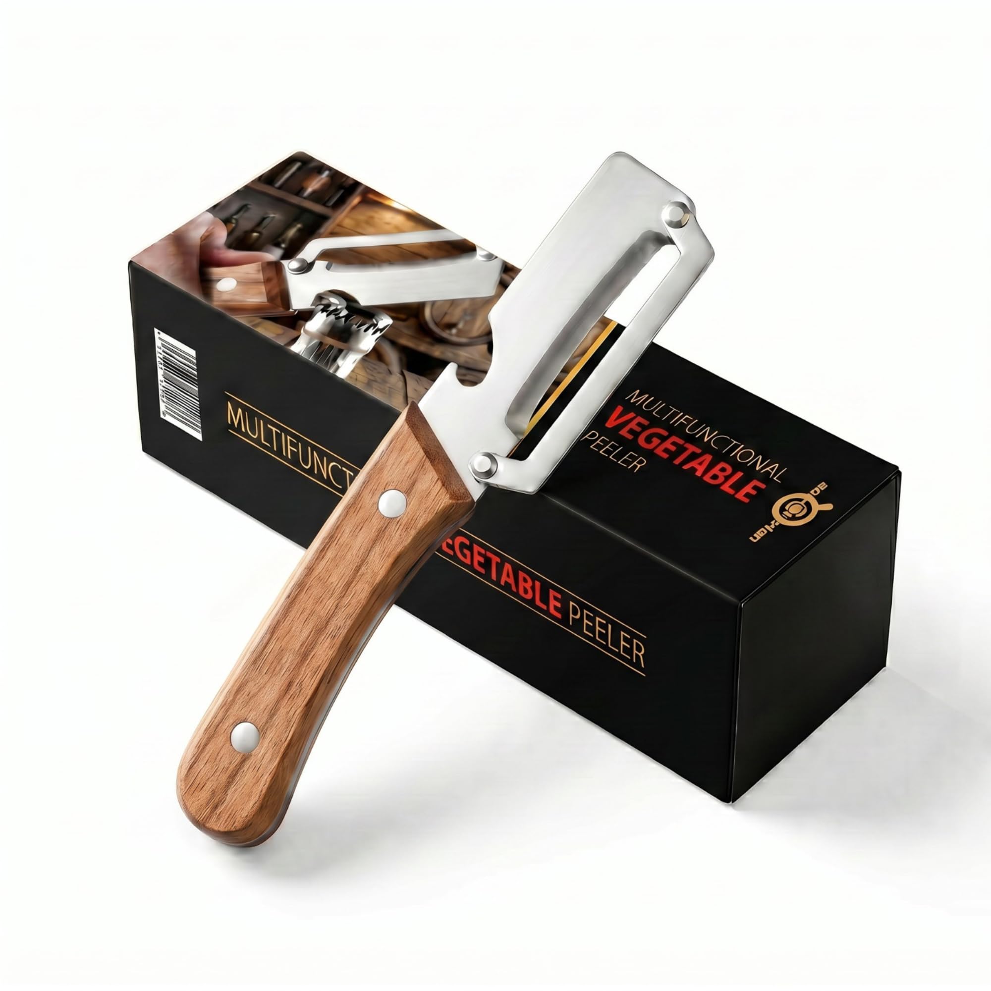 Multifunctional vegetable peeler chopper wooden handle