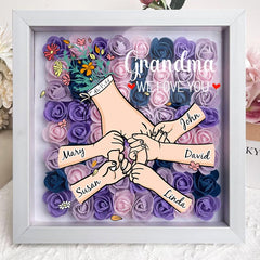 Mum and Grandma names featured in shadow box keepsake