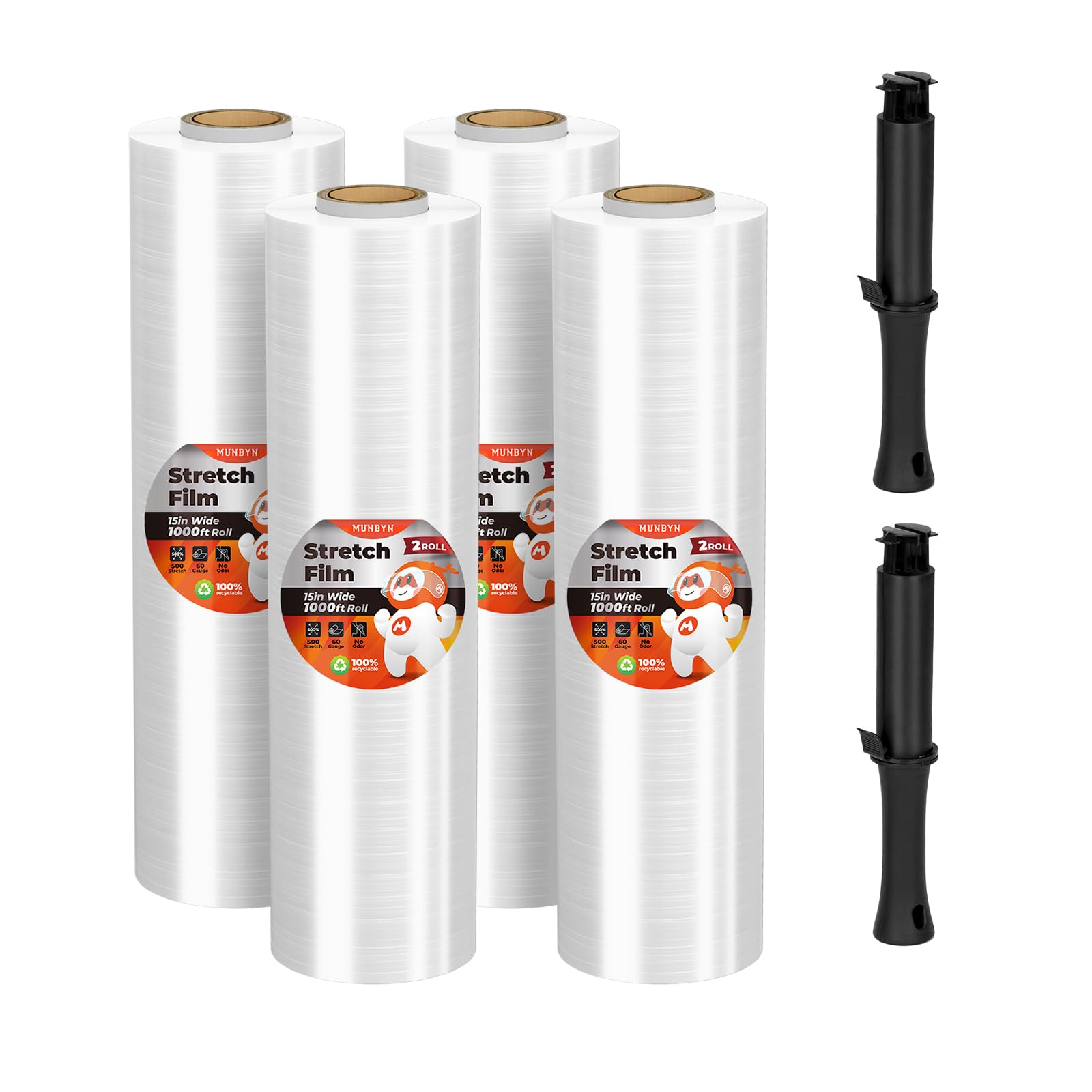 MUNBYN shrink wrap 15in x 1000ft 4 pack