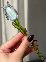 Murano style tulip sculpture display