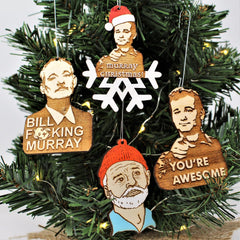 Murray Christmas ornament rear view mirror pack wooden 3x2 inches