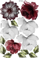 Murwall floral wall decal watercolor bouquet for living room