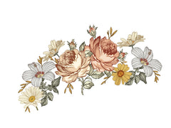Murwall Kids Floral Wall Decal with soft vintage peony design