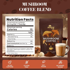 Mushroom Coffee blend with Arabica beans and coconut milk