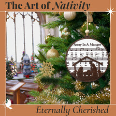 Music sheet nativity ornament for Christmas decor