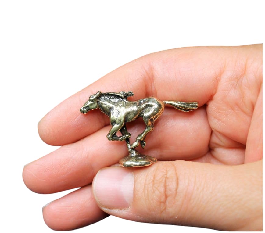 Handcrafted brass mustang horse figurine with detailed craftsmanship