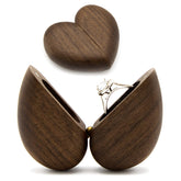 MUUJEE heart shaped wooden ring box with magnetic closure