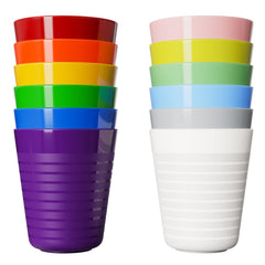 Muulaii 12 piece kids cups in bright colors for toddlers