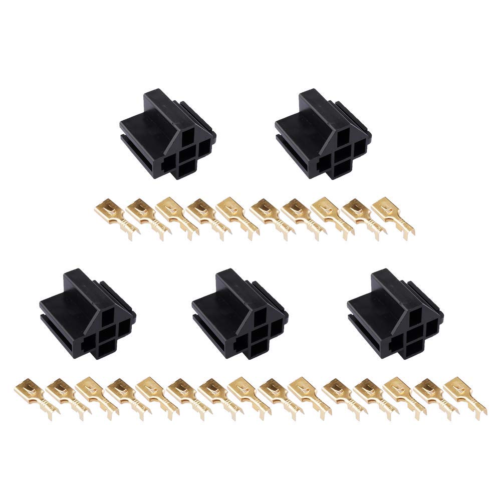 MUYI 5 Pack truck relay connector 5 pin 12V