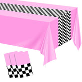mwellewm race car tablecloth checkered design front view