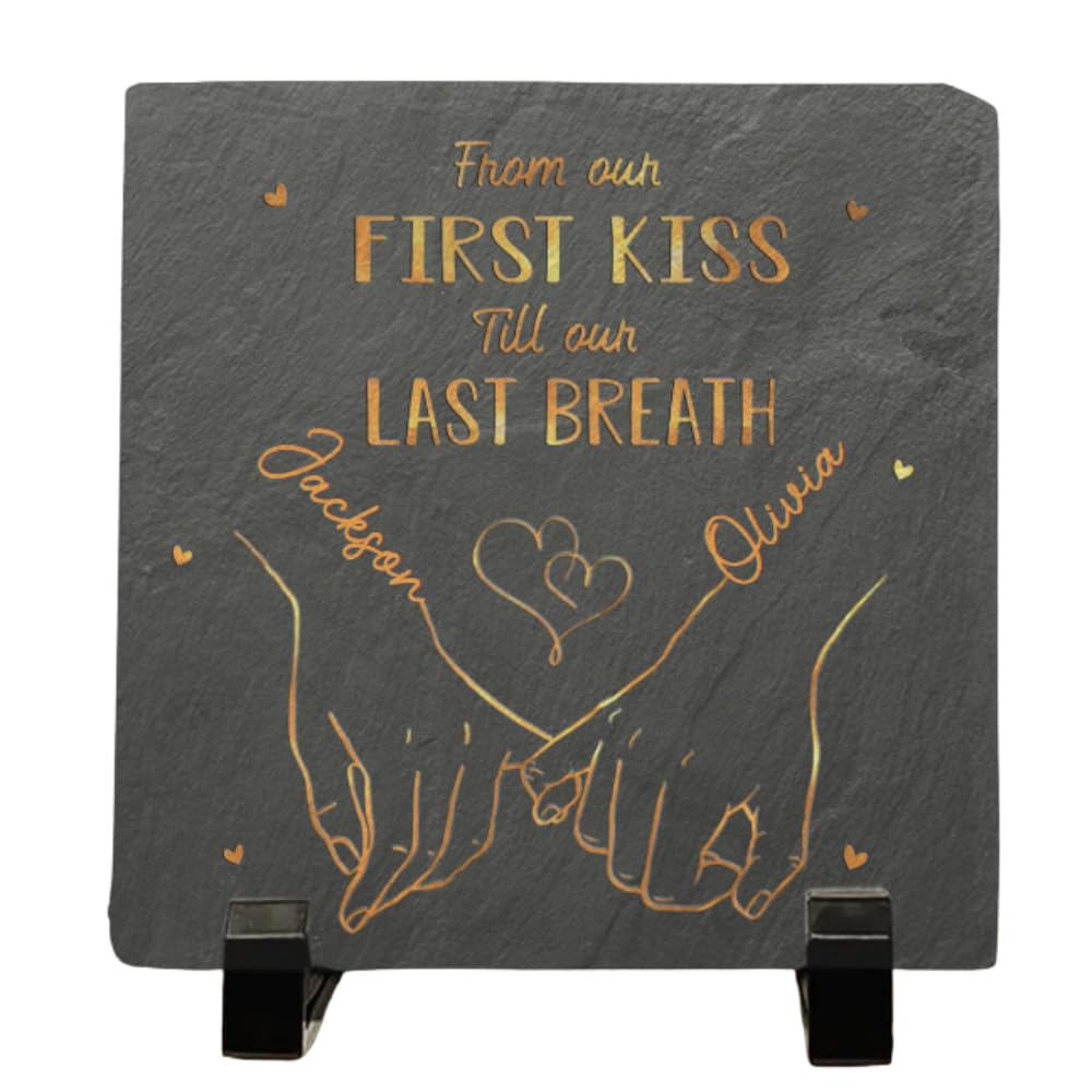 My Heart Is Perfect Because You Are Inside couple personalized square stone
