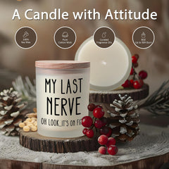 Printed design My Last Nerve Candle on glass
