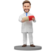 MYBOBBLE custom bobblehead doctor pharmacist holding pill image 1