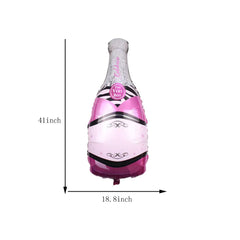 Mylar foil balloons pack with champagne bottle and goblet shapes