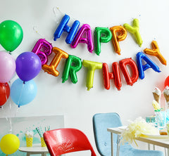 Independent letter balloons for customizable birthday banner