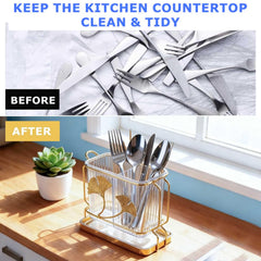 Rust-proof electroplated utensil holder for kitchen counter
