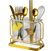 MYLDH Kitchen Utensil Holder two-compartment with drain tray
