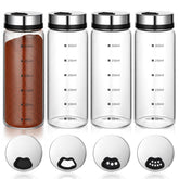 MySHUCE 4Pcs salt and pepper shakers set with clear boron glass