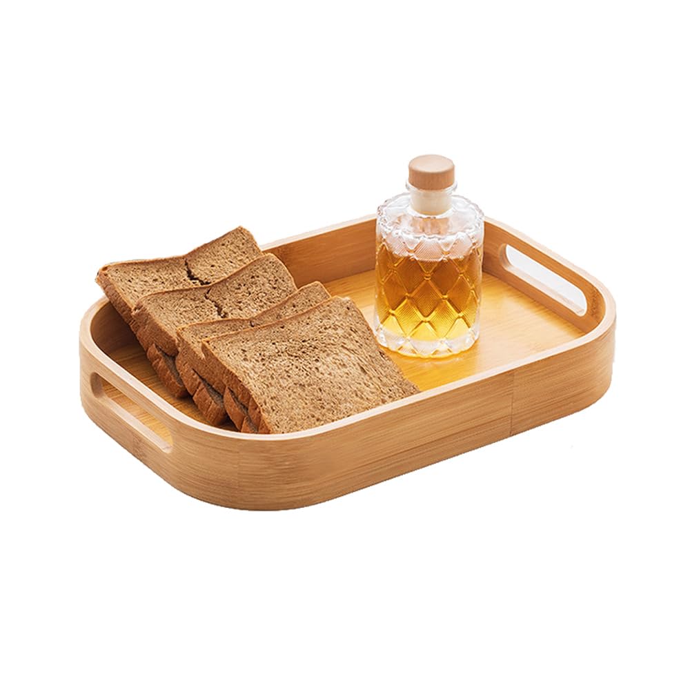 MysRuida bamboo serving tray with handles