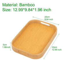 Small natural bamboo serving tray for home use