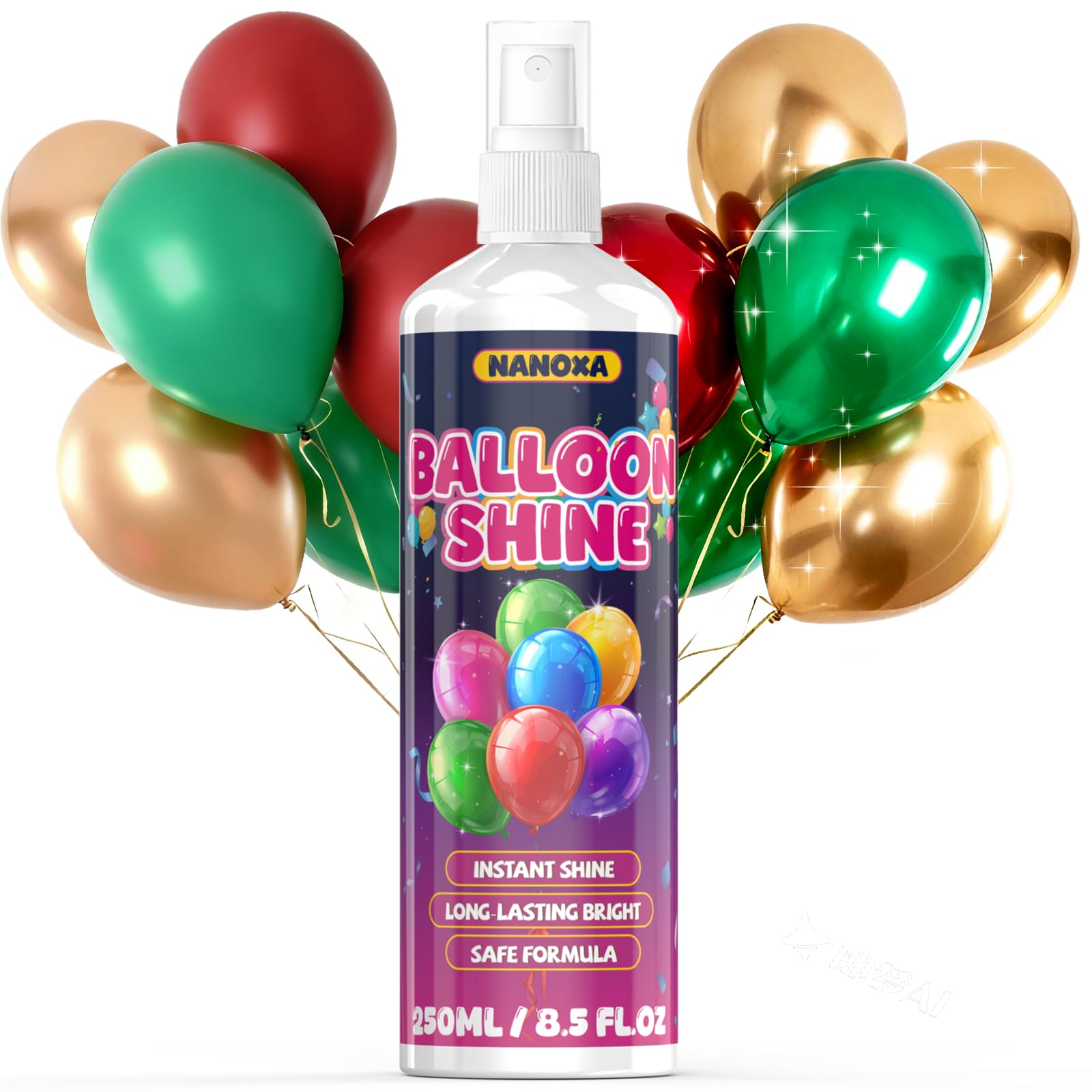 Nanoxa Balloon Shine Spray 8.5oz bottle for latex balloons