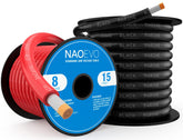 NAOEVO 8 gauge marine wire black and red dual color bundle