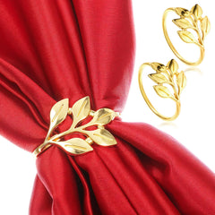 Napkin rings ring diameter 1.7 inches and leaf 2.1 inches