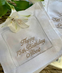 Napkins with initials monogram embroidery