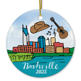 Nashville Tennessee skyline music scene ornament front view