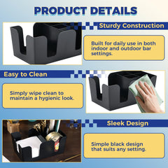 Napkin dispenser and condiments organiser on counter