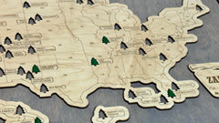 Walnut stain option for National Park Bucket List Map