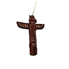 Native American Totem Pole cedar ornament 1/4 inch raw cedar