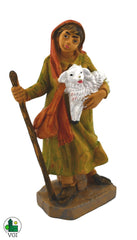 Hand-painted Nativity figure walking staff in Italy