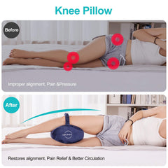 Memory foam knee pillow for hip knee and back alignment