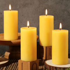 Natural Beeswax Pillar Candles 2x4in 4pack image